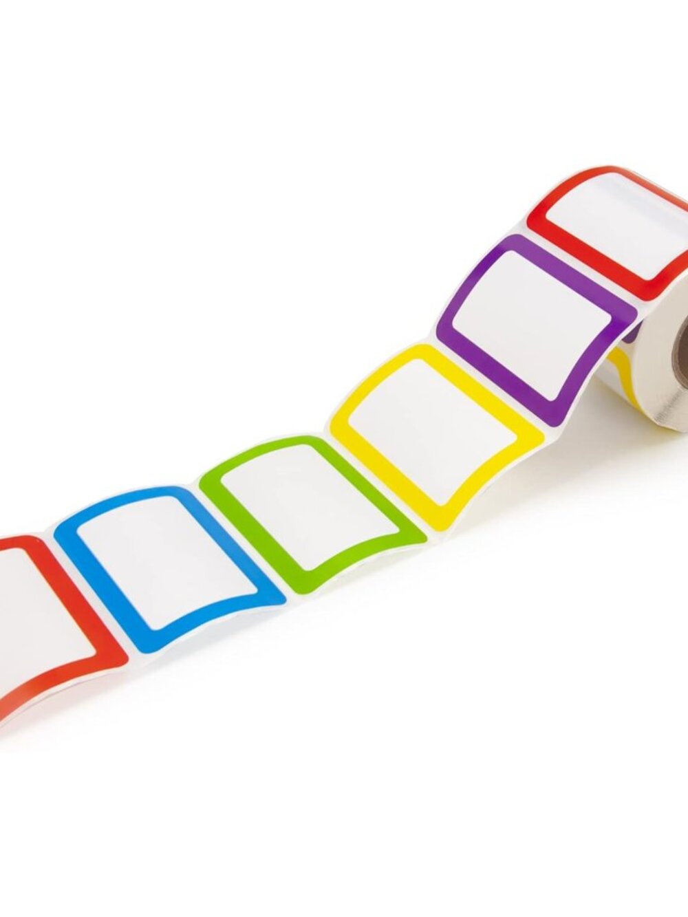 500 Stickers - 3.5" x 2.25"Colors Plain Name tag Labels with Perforated Line for